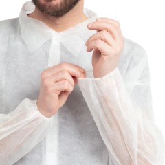 Халат на липучках 20гр/м2 р.XXL, белый, (10шт/упак),арт.406-878-003,к - фото 6