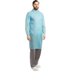 Халат на липучках 20гр/м2 р.XXL, голубой (10шт/упак),арт.406-878-007,к - фото 4