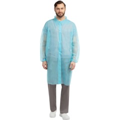 Халат на кнопках 20гр/м2 р.XL, голубой (10шт/упак),арт.406-877-006,к