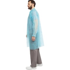 Халат на кнопках 20гр/м2 р.XXXL , голубой (10шт/упак),арт.406-877-008,к - фото 2