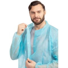 Халат на кнопках 20гр/м2 р.XXXL , голубой (10шт/упак),арт.406-877-008,к - фото 6