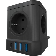 Сетевой фильтр AGNI  5р/3м,3USB 1TYPE-C,черный(TP-VE4U5E-C-3m-black) - фото 3
