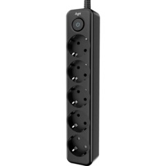 Сетевой фильтр AGNI 5р/2м,черный(TP-FD5E-2m-black) - фото 3