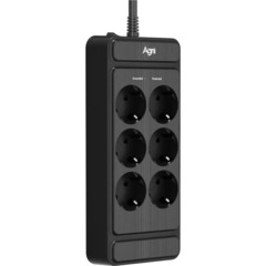 Сетевой фильтр AGNI 6р/3м,черный(TP-FS6E-3m-black) - фото 6