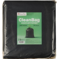 Мешки для мусора ПВД 220л 40мкм 50шт/уп черн 88х106см CleanBag_1448