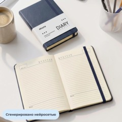 Ежедневник недатированный Attache ЭССЕ с рез А6 160л балакрон темно-синий - фото 18