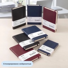 Ежедневник недатированный Attache ЭССЕ с рез А6 160л балакрон темно-синий - фото 19