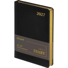 Ежедневник датированный 2027 Attache А5 168л 143x210 черн (золотист срез)