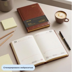 Ежедневник датированный 2027 Attache А5 168л 143x210 коричн (золотист срез) - фото 16