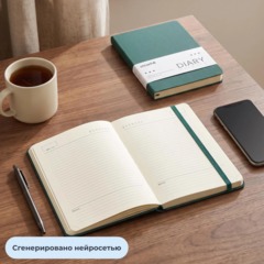 Ежедневник недатированный Attache АУРА А5 138x213мм 160л зеленый - фото 20