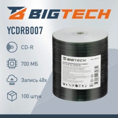 Носители информации BigTech (YCDRB007) CD-R 700 МБ/48х 100шт/уп - фото 2