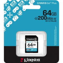 Карта памяти SDXC Kingston Canvas Go Plus G4 64G, G4 200R V30 SDG4/64GB - фото 3