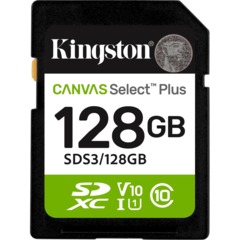 Карта памяти SDXC Kingston, 128GB, Canvas Select Plus Gen3 SDS3/128GB