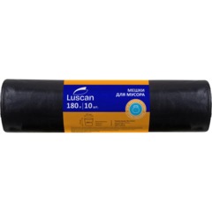 Мешки для мусора ПВД 180л 60мкм 10шт/рул черные 90х110см Luscan