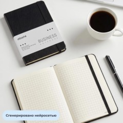 Бизнес-блокнот Attache (100x150 мм) А6, ЭССЕ,балакр,резин,клетка,черный,80л - фото 9