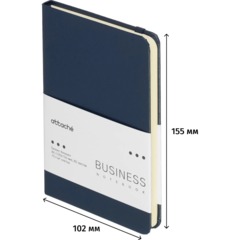 Бизнес-блокнот Attache (100x150 мм) А6, ЭССЕ,балакр,резин,клетка,синий, 80л - фото 2