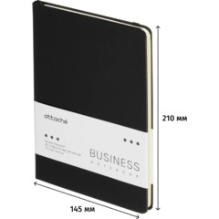 Бизнес-блокнот Attache А5(148x218мм), ЭССЕ,балакр,резин,клетка,черный,80 л - фото 2