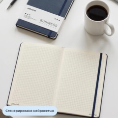 Бизнес-блокнот Attache А5 (148x218 мм), ЭССЕ,балакр,80л.,резин,клетка,синий - фото 9