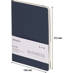 Бизнес-блокнот  Attache Аура, А5,  80л (138x213мм), клетка, резинка, синий - фото 2