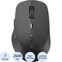 Мышь компьютерная RAPOO беспр. M300L-DGRY Silent темно-серый (13324)