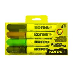 Набор маркеров для белых досок KORES 3мм 4шт/уп &#039;20843 - фото 6