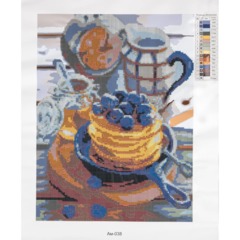 Алмазная мозаика 30x40см(частичное заполнение)Черничные панкейкиАм-038 - фото 2