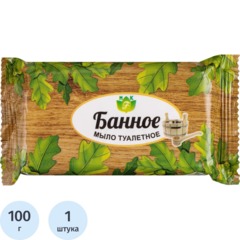 Мыло туалетное Банное в цв.уп 100 гр