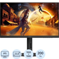 Монитор AOC Gaming 24G4HX 23.8 FHD/IPS/200Гц/HAS Piv 300cd/DP/HDMI/ черный