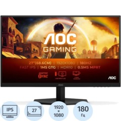 Монитор AOC 27G42E 27 FHD/IPS/180Гц/300cd/2xHDMI/DP/черный