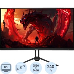 Монитор Acer KG273UW2bmiippx 27''QHD/IPS/240Гц/HDMI/2xDP/черн(UM.HX3CD.205)