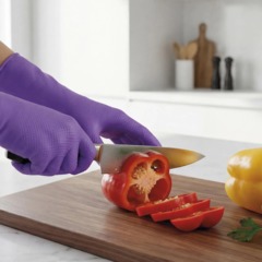 Перчатки резиновые PACLAN нитрил двустор.фиолет.407041/407044 р.M 2п/уп, ПС - фото 8