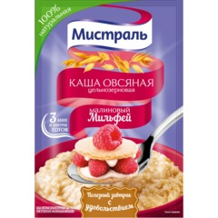 Каша овсяная Мистраль Малиновый Мильфей 40гx25шт/уп - фото 2
