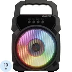Портативная акустика Digma D-PS1500 черный 10W 1.0 BT 10м 500mAh (SP1500B)