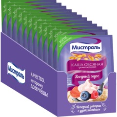 Каша овсяная Мистраль Ягодный Мусс 40гx25шт/уп