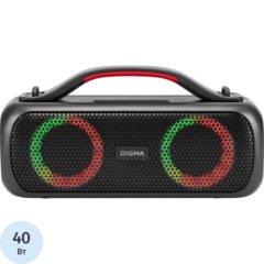 Портативная акустика Digma D-PS1531 черный 40W 2.0 BT 10м 3000mAh (SP1531B)