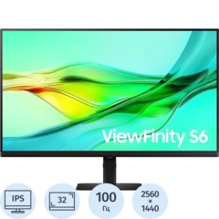 Монитор Samsung 32 ViewFinity S6 LS32D604UAIXCI QHD/IPS/100Гц/DP/HDMI/HAS