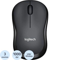 Мышь компьютерная Logitech B175 черн. 1000dpi беспр. USB 2but(910-004332)