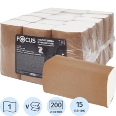 Полотенца бумажные д/дисп FocusSmart Vсл 1сл 200л 15пач/уп_5103195/50204108