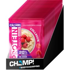 Каша протеиновая CHAMP!  овсяная со льном малина пакет 40г x10шт/уп