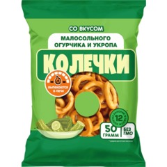 Сушки колечки Невская Сушка со вкусом малосольного огурчика и укропа, 50г