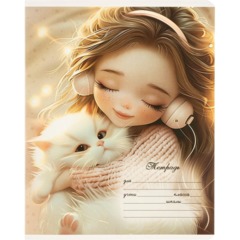 Тетрадь 12 л., линия,А5+ ДЕВОЧКИ С КОТЯТАМИ,ассортимент 70903 - фото 3