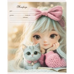 Тетрадь 12 л., линия,А5+ ДЕВОЧКИ С КОТЯТАМИ,ассортимент 70903 - фото 6