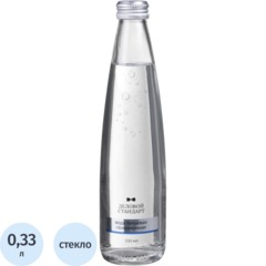Вода питьевая Деловой Стандарт газ стекло 0,33л СПб (U)