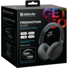 Наушники Defender FreeMotion B480 черный, микрофон, Bluetooth - фото 9