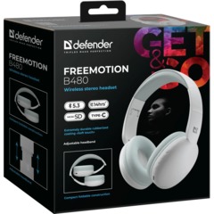 Наушники Defender FreeMotion B480 белый, микрофон, Bluetooth - фото 9