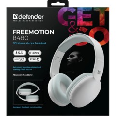 Наушники Defender FreeMotion B480 белый, микрофон, Bluetooth - фото 10