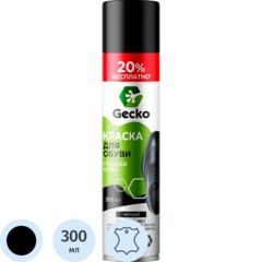 Краска для обуви Gecko ГЛАДКАЯ КОЖА черная 300мл  101495_СПБ