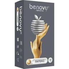 Перчатки мед. смотров. латекс н/c,н/о, текст,2хлор Benovy (S) 50п/уп - фото 3