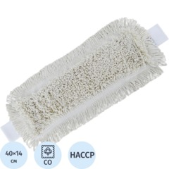 Насадка МОП плоский 40x14см хлопок Лайт, ухо+карман, белый_CN3035