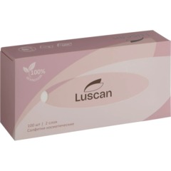 Салфетки косметические Luscan 2сл белые 100шт/уп_СПБ - фото 2